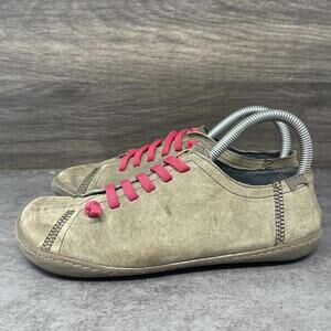 Camper Peu Cami Shoes Womens Size 7 (37) Taupe Brown Nubuck Leather